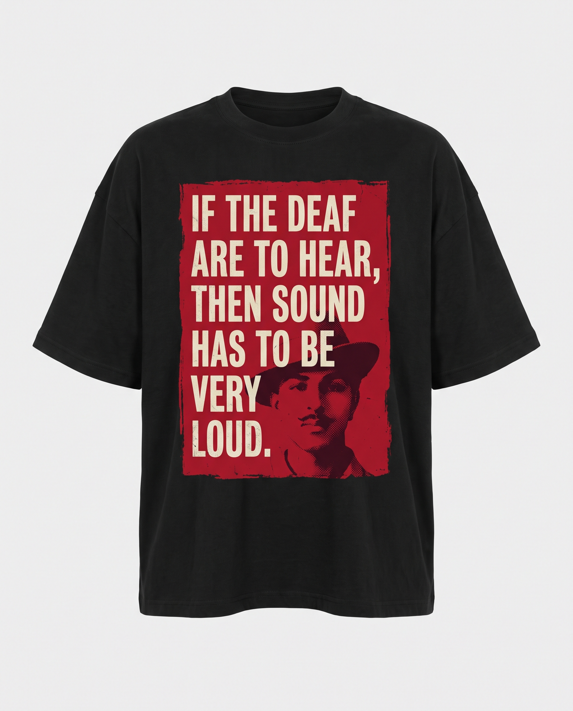 If The Deaf Are To Hear oversized black tee front