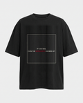 The Introverts Showed Up oversized black tee front