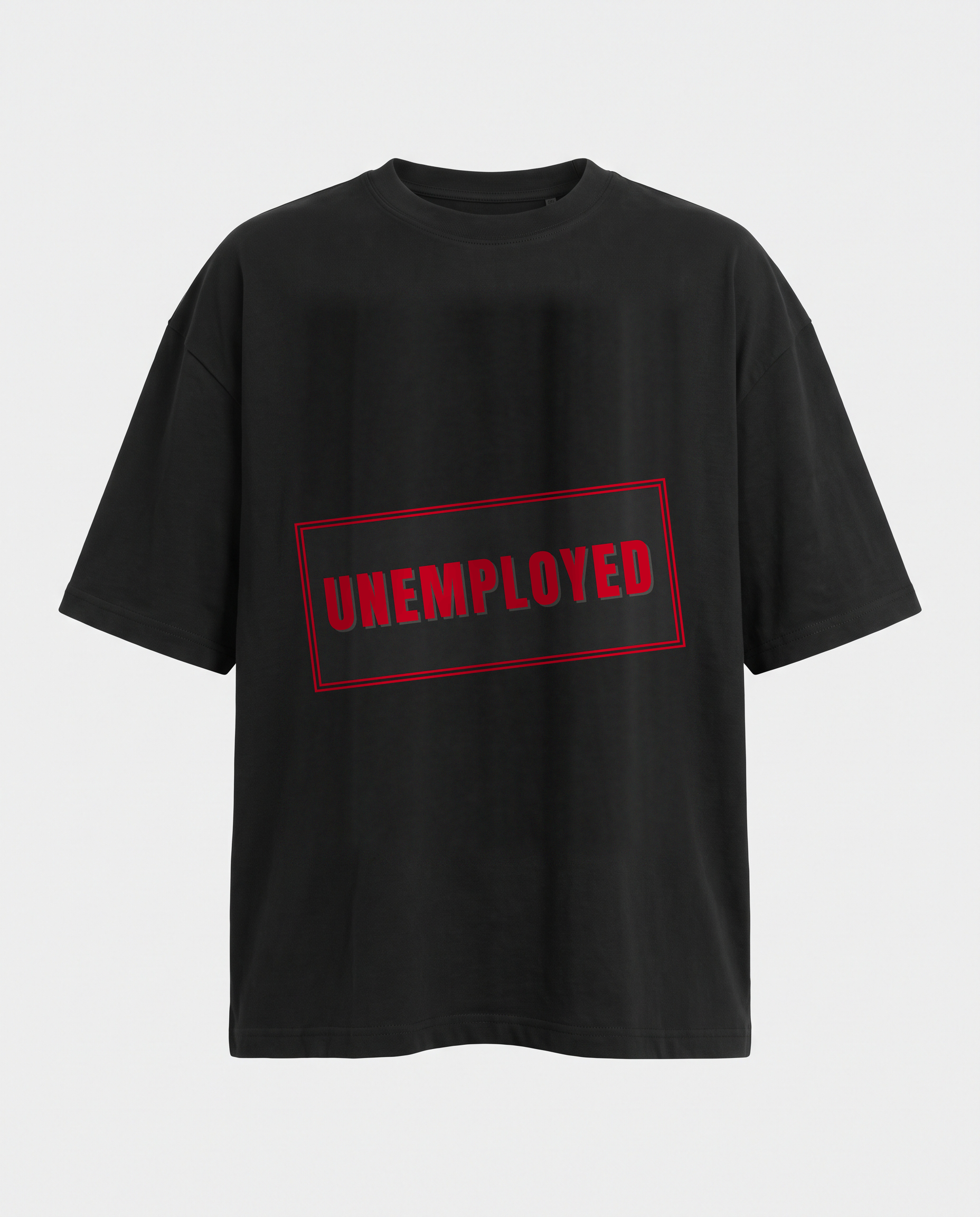 Unemployed oversized black tee front